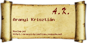 Aranyi Krisztián névjegykártya