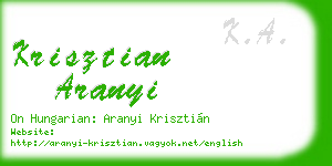 krisztian aranyi business card